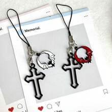 1/2pcs Cross & Skull Phone Lanyard Charm, Universal For Smartphones - Multicolor - View 7