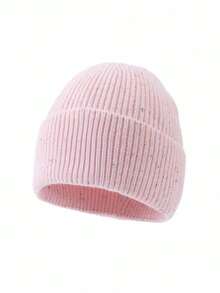 1pc Women's Fashion Versatile Colorful Sheer Knit Beanie Hat, Warm Woolen Cap For Autumn/Winter Daily Wear And Outfits - A - View 13