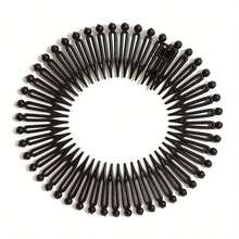 European And American Spring Comb Elastic Rice Powder Comb Hair Comb Insert Comb Invisible Frizz Taming Tool Women's Forehead Bangs Back Of Head Frizz Hair Accessory Hair Comb Insert Comb Hair Clip Hair Pin Hair Accessory - Multicolor - View 5