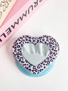 Mirror Leopard Print Heart Magnetic Phone Stand With Magnetic Ring, Phone Accessory, Compatible With MagSafe Magnetic Stand, Super Strong Adsorption, Desktop Telescopic Phone Stand, Use With Magnetic Ring For More Secure Grip - Multicolor - View 14