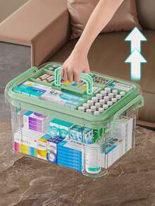 Medicine Storage Box, Large Capacity Multi-Layer Pill Organizer, Emergency First Aid Kit, Portable Medicine Box For Home, Dorm, Travel, College Students, Medicine Cabinet Organizer - Multicolor - View 2