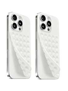 2PCS Silicone Double Sided Suction Cup Phone Case Mount, Sticky Phone Grip With Higher Suction Power Compatible With Iphone, Hands-Free Phone Accessories Holder For Selfies And Videos - 2pcs Transparent - View 2