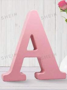 6-Inch Pink Wooden Letters, Unpainted Wooden Letters, Suitable For Wall Decoration, Decorative Vertical Letters And Crafts, Home Party Project Decorative Signs - A - View 9