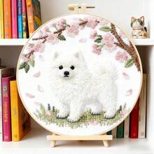 1 Set DIY Embroidery Kit, Includes 20cm Round Embroidery Hoop, Embroidery Thread, Scissors And Other Tools, 3D Floral Tiger Cat Pattern, Polyester Fabric And Thread, Suitable For Beginners Handmade Embroidery Supplies, Cute Animal Handcraft, Home Wall Decor, DIY Art Gift For Craft Enthusiasts - Multiple Styles - View 11