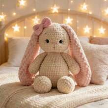 Bowknot Droopy Ear Rabbit Crochet Kit, Creative Crochet DIY | Includes Instructions & Tutorial | Crochet Hook + Exclusive Color Yarn + Accessories | Best Friend/Birthday Gift | Christmas/Halloween Essential, Comes With Step-By-Step Detailed Tutorial + Step-By-Step Sewing Techniques, Desktop Decor/Bag Charm/Home Decor/Wedding Season Decor, Easy-To-Learn Crochet Set - C-Multicolor Set - View 1