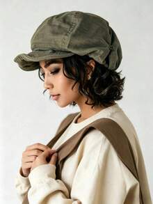 Topi Newsboy Vintage, Cocok untuk Bentuk Wajah, Kasual dan Serbaguna, Aksesori Artistik Vintage Penting untuk Wanita, Bernapas dan Nyaman, Gaya Artistik - A - View 6