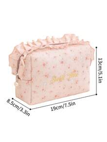 Tas Kosmetik Motif Bunga Modis, Tas Kosmetik Genggam Segi Delapan dengan Resleting, Tas Kosmetik Portabel Kapasitas Besar yang Lembut, Tas Kosmetik Motif Bunga Kecil yang Lucu, Tas Penyimpanan Multifungsi, Tas Kosmetik Lucu dan Lembut, Hadiah, Hadiah Ulang Tahun, Hadiah Wisuda - MultiWarna - View 11