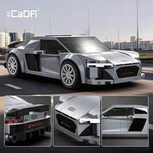 CaDA Audi R8 Coupe Silver Sports Car - 199pcs Building Block Model Set C55027W Desktop Decoration Collectible Gift For Friends - White - View 3