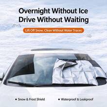 Winter Windshield Snow Ice Cover, Heavy-Duty Anti-Frost Car Front Window Shield, Portable Windshield Protector For Snowy Days For Cars SUVs Trucks Autos, Winter Essential Car Accessory - K - View 1