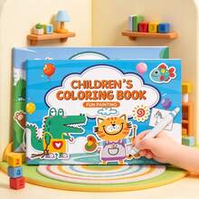 1Pc Kids Cartoon Animal Coloring Book, Children Doodle & Drawing Activity Workbook, Early Learning Art Supply, Classroom Reward, Birthday Holiday Party Favor Gift For Boys Girls - Multicolor - View 1