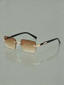 1PC Vintage Men's Rimless Fashion Fashion Glasses, Personalized Premium Style - Retro - View 2