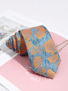 1PC Fashionable Versatile Men's Exquisite Ginkgo Leaf Pattern Tie Suitable For Daily Wear, Shopping, Business, Banquet, Party, Date Matching - Multicolor - View 14