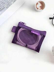 Minimalist Transparent Mesh Zero Wallet, Portable Coin Bag, Mini Zipper Coin Bag, Travel Portable Zero Wallet, Capable Of Holding Cards, Keys And Coins - Multicolor - View 5