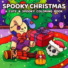 2027全新主題Spooky Christmas著色書，20*20cm正方形格式，粗輪廓線條，易於著色。24頁包含玩偶、骷髏、蜘蛛、聖誕禮物盒及其他神秘聖誕元素，詭譎卻可愛的藝術風格。適合14歲以上青少年放鬆減壓，獨特的創意著色禮物 - GY-713 幽靈聖誕 - 查看 11