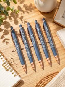 Customized Name Personalized Metal Pen, Customized Fountain Pen, Matte Texture Ballpoint Pen, Blue Ink, Elegant Gift Suitable For Office, Birthday And Events - Sets - View 5