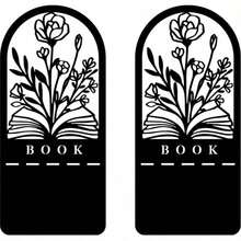 Hollow Metal Bookend With Natural Floral Pattern, Suitable For Organizing And Decorating Bookshelves And Bookcases, An Artistic Gift For Book Lovers, Bibliophiles And Office Workers - One Size - View 12