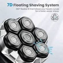 Men's 7D Floating Head Shaving Knife, Capable Of Shaving Beards And Sideburns, Portable For Travel, Suitable For Both Dry And Wet Use - Black - View 4
