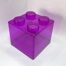 1pc-Transparent Building Block Piggy Bank, Colorful Clear Brick Coin Savings Box, Desktop Ornament, Birthday Christmas Thanksgiving Holiday Gift For Kids - Multicolor - View 17