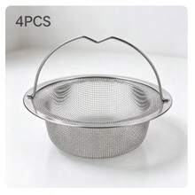 4pcs Stainless Steel Sink Strainer With Handle, Rust-Proof Mesh Filter, Suitable For Kitchen And Bathroom Sinks, Effectively Prevents Clogging, Perfectly Handles Vegetable And Fruit Residue, Household Kitchen Accessories. - Mesh Filter - View 8