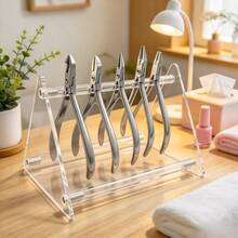1pc Transparent Acrylic Nail Clipper Storage Rack, Triangular Nail Art Tool Display Stand, Large Capacity Dental Pliers Display Rack, Desktop Nail Clipper Organizer - Multicolor - View 7