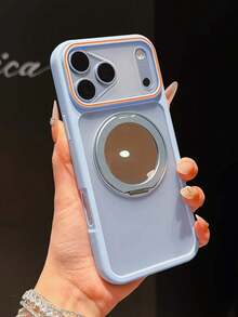 Casing Ponsel Cermin Putar Biru Muda dengan Bingkai Lensa Jendela Besar, Pelindung Anti Jatuh Gaya INS Full Coverage untuk Wanita, Cocok untuk iPhone 18/17/16/11/15/14/13/12 Pro Max Plus, Hadiah Ulang Tahun Sempurna untuk Wanita, Pria, Saudari, Pelindung Ponsel Anti Jatuh untuk Penggunaan Sehari-hari - Dusty Blue - View 1