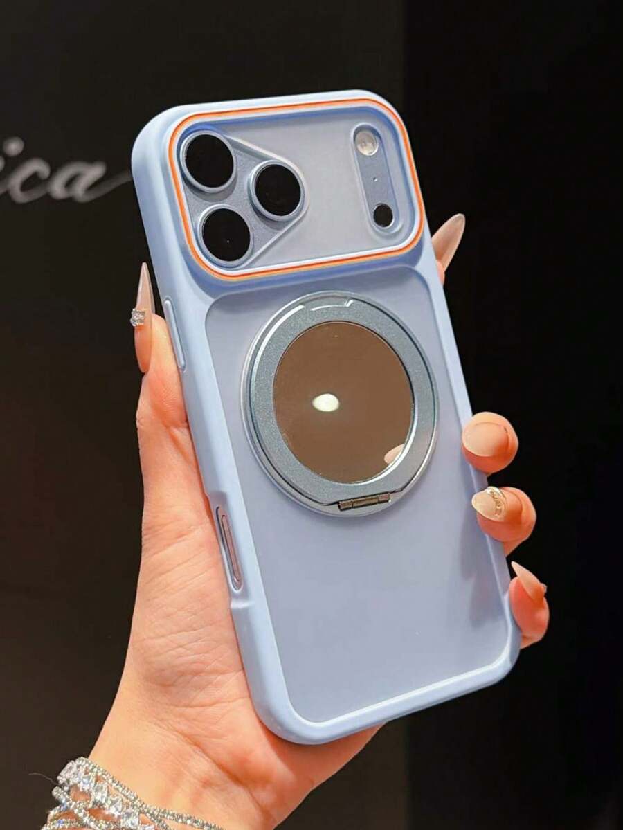 Casing Ponsel Cermin Putar Biru Muda dengan Bingkai Lensa Jendela Besar, Pelindung Anti Jatuh Gaya INS Full Coverage untuk Wanita, Cocok untuk iPhone 18/17/16/11/15/14/13/12 Pro Max Plus, Hadiah Ulang Tahun Sempurna untuk Wanita, Pria, Saudari, Pelindung Ponsel Anti Jatuh untuk Penggunaan Sehari-hari - Dusty Blue - View 1