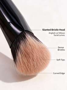 1pc Wooden Handle Triangle Sloped Concealer Brush, Contour Brush, Blush Brush, Multi-Function Makeup Brush, Portable Beauty Tool For Beginners - Multicolor - View 12
