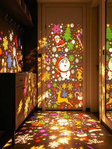 1pc LED Christmas/Snowflake Projection Night Light, USB Powered, Rainbow Beam, Adjustable Angle, Snowflake Effect, Suitable For Room Decoration, Holiday Decoration, Suitable For Home, Wedding, Party, Christmas, Halloween - Multicolor - View 6