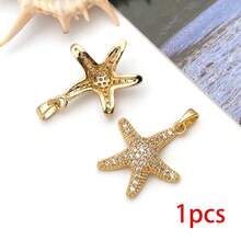 1pc 18K Gold Plated Marine Life Charms Mermaid Starfish Turtle Dolphin Shell Brass Pendants For DIY Handmade Jewelry Making Accessories - Gold - View 20