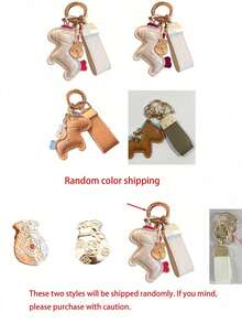 Creative Pony Leather Pendant Lucky Gold Ingot Horse Shaped Bag Accessory Gold Buckle Handbag Keychain - Multicolor - View 10