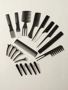 1-Piece Hair Comb Set, Professional Hair Styling Comb Set, With Hair Clips, Suitable For Barbershops And Home Use, Hair Tools, Hair Products And Accessories, A Must-Have For Barbershop Beauty Travel, And A Good Item For Back-To-School Season And Tra - Black - View 5