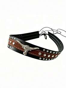 1pc Western Cowboy Hat With Detachable Silver Bull Belt Decor, Suitable For Casual Everyday Wear, Festivals, Western Cowboy Parties, Hat For Men, Versatile For All Seasons - Multicolor - View 8