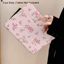 Floral Pattern Painted Effect Tablet Protective Case With Stand, Compatible With Honor 8/9/10/X8/X8A/X9/X8Pro/X9Pro, MatePad SE 11"/MatePad 11"/11.5", MatePad Pro, Apple 10th/11th Gen 2025 (A16), Galaxy Tab A7/A9 And Other Popular Models - Style 45 - View 7