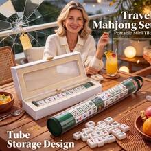 Portable Mahjong Table Mat Storage Bag, Transparent PVC Cylindrical Zipper Creative Reinforced Handheld Tablecloth Storage Bag - Multicolor - View 1