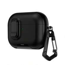 Casing Pelindung Earphone Bluetooth Nirkabel Apple dengan Kunci, Penyangga, Gesper, Dapat Digantung di Tas, Casing Earphone TPU yang Cocok dan Kompatibel dengan Apple Generasi 1/2/3/4/5/Pro3/Pro2 - Hitam - View 10