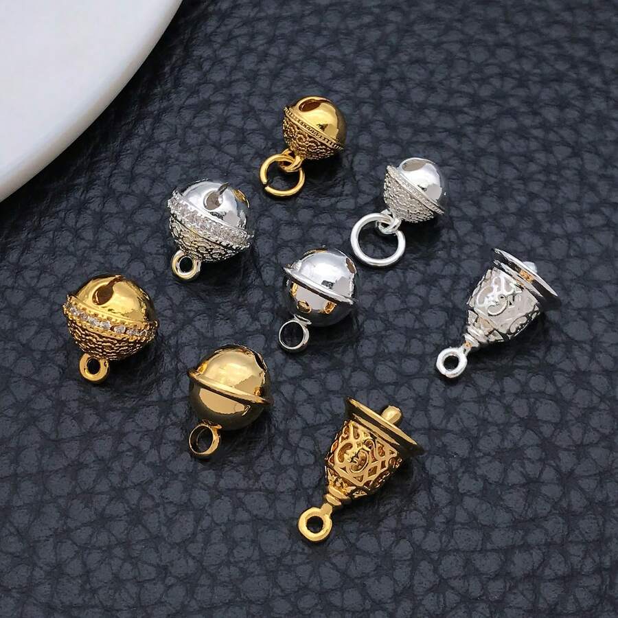 2pcs 18K Gold Plated Bell Charms Hollow Filigree Small Bell Pendants Metal Charms For DIY Christmas Bracelet Necklace Jewelry Making