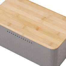 LIVINGANDHOME 3 Colors Countertop Metal Bread Box Container With Bamboo Lid,Bread Storage Box,Bread Storage Container For Kitchen - Grey - View 11