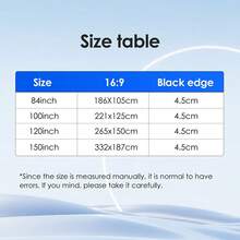WEIJIEMING Projector Screen With Built-In Hooks, 84/100/120/150 Inch, 16:9 Aspect Ratio, Foldable And Portable, Wrinkle-Resistant, Indoor/Outdoor Use, Double-Sided Projection Screen, Suitable For Home, Party, Office, Classroom And More, Back To School Essential - View 9