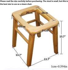 1 Pieza Asiento de Yoni de Madera, Taburete de Vaporización en V de 15.7 Pulgadas, Asiento Yoni de Madera de Ciprés con Cuatro Patas, Diseño Ergonómico de de Reloj, para Uso en Hogar, Spa y Rituales de Bienestar - 1 - Ver 9