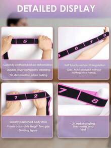 Women's Fitness Digital Elastic Resistance Band: Backless Shoulder Pull Rope, Stretching Yoga, Segmented Resistance Pull, Pilates Training And Stretching Band - Multicolor - View 7