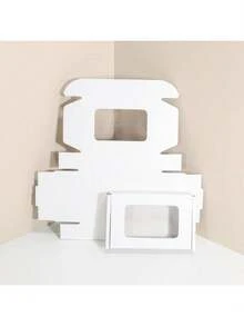 10pcs White Window Paper Box, Visible Window Express Packaging Box, Packing Material, Packaging Box, Gift Box, Corrugated Cardboard Box, Express Box, Packing Box, Airplane Box, Corrugated Paper Box, Postal Cardboard Box - Multicolor - View 10