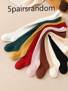 5 Pasang Celana Ketat Bayi Warna Polos Acak, Nyaman, Serbaguna, dan Hangat - MultiWarna - View 7