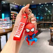 Hasbro Avengers Superhero 3D PVC Keychain, Marvel Q Version Character Key Ring With Logo Strap, Spider-Man Iron Man Captain America Bag Pendant, Car Key Accessory For Movie Fans Gift - One Size - View 11