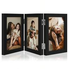 Pet Paw Print Memorial Keepsake Frame, Hollow Photo Frame Tabletop Display, DIY Hand & Footprint Clay Ink Pad Souvenir For Pets - Black - View 7