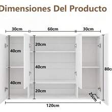 Alacena De Cocina Flotante Blanca Con 4 Puertas Y Entrepaños, Gabinete De Pared Organizador Multifuncional, Mueble Moderno Minimalista Para Almacenamiento - Blanco - Ver 2