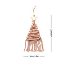 1pc Macrame Christmas Tree Hanging Decor, Handmade Woven Christmas Tree Tassel Star Decoration Wall Hanging, Small Christmas Tree Wall Decor - Multicolor - View 11