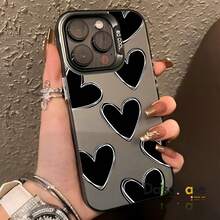 Phone Case Suitable For 16 15 17 Pro Max 14 13 12 11 7 8 Plus XS X XR Art Heart Shockproof - White - View 3