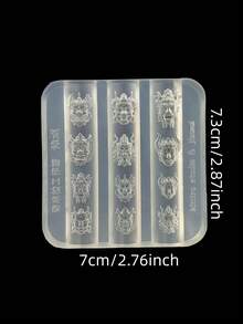 1pc Silicone Nail Art Mold, Chinese Style Nuo Opera Mask & Tile Cat Dramatic Art 3D Nail Decor, DIY Wearable Nail Art Mold - Clear - View 13