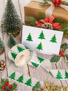 500pcs/Roll Glitter Christmas Tree Stickers Roll, Self-Adhesive Reward Stickers For Kids Classroom, School DIY Crafts & Holiday Cards, Baby Shower - Multicolor - View 7