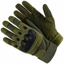 A Pair Of Full-Finger Tactical Outdoor Gloves With Hard-Shell Knuckle Protection; Slip-Resistant, Abrasion-Resistant Gloves For Cycling, Hiking, And Combat; Available In A Variety Of Colors - Army Green - View 6